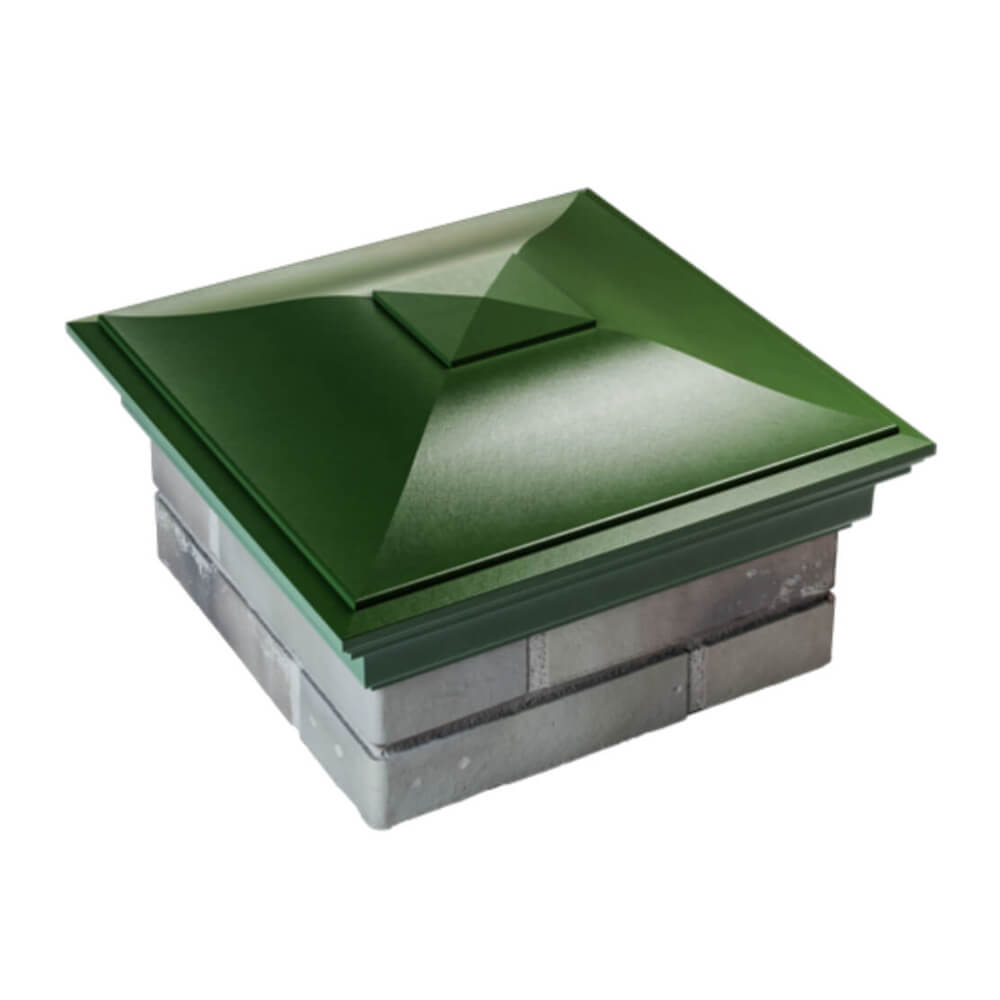 Колпак Zking Монблан Зеленый на столб 1.5х1.5 еврокирпича 0.7НФ (355х355мм) в Новочебоксарске фото
