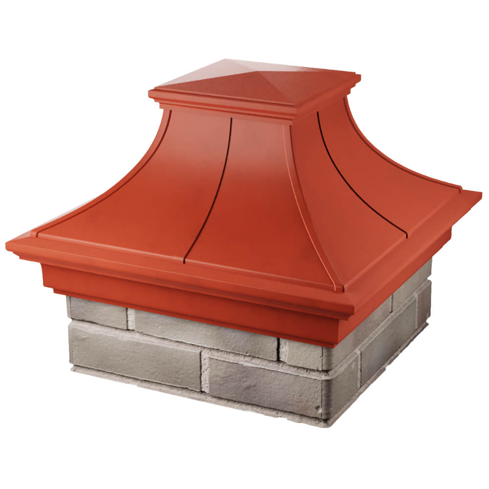Колпак Zking Монблан Премиум Красный на столб 1.5х1.5 кирпича (385х385мм) в Новочебоксарске фото