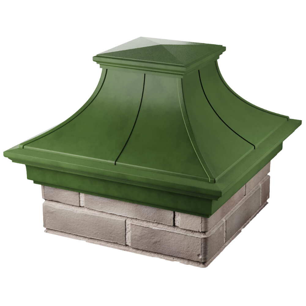 Колпак Zking Монблан Премиум Зеленый на столб 1.5х1.5 кирпича (385х385мм) в Новочебоксарске фото