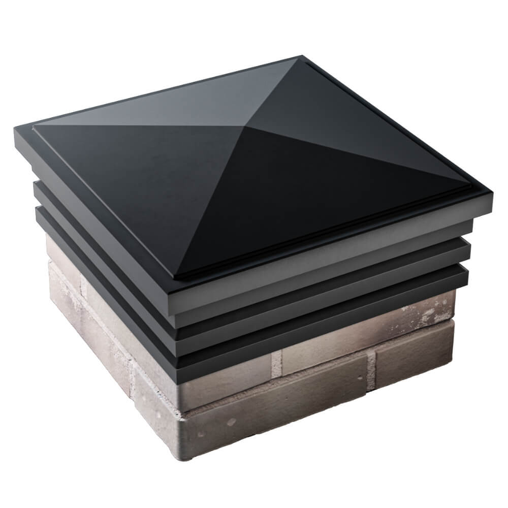 Колпак Zking Бона ХайТек Черный на столб 1.5х1.5 кирпича (385х385мм) в Новочебоксарске фото