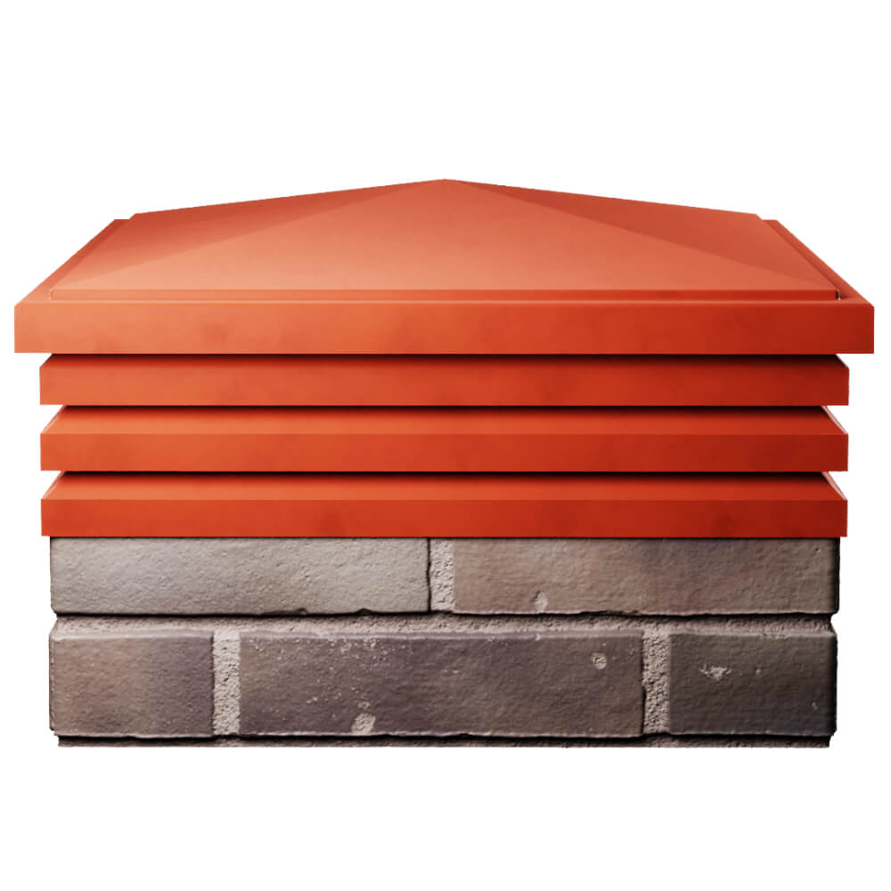 Колпак Zking Бона ХайТек Красный на столб 2х2 кирпича (513х513мм) Новочебоксарск фото