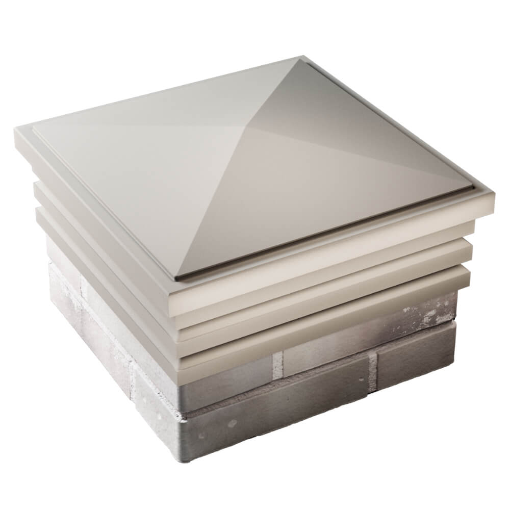 Колпак Zking Бона ХайТек Бежевый на столб 1.5х1.5 кирпича (385х385мм) в Новочебоксарске фото