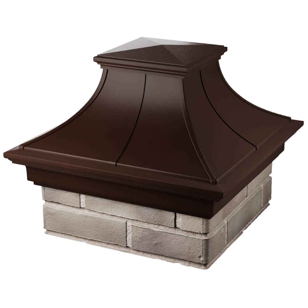 Колпак Zking Монблан Премиум Коричневый на столб 1.5х1.5 кирпича (385х385мм) в Новочебоксарске фото