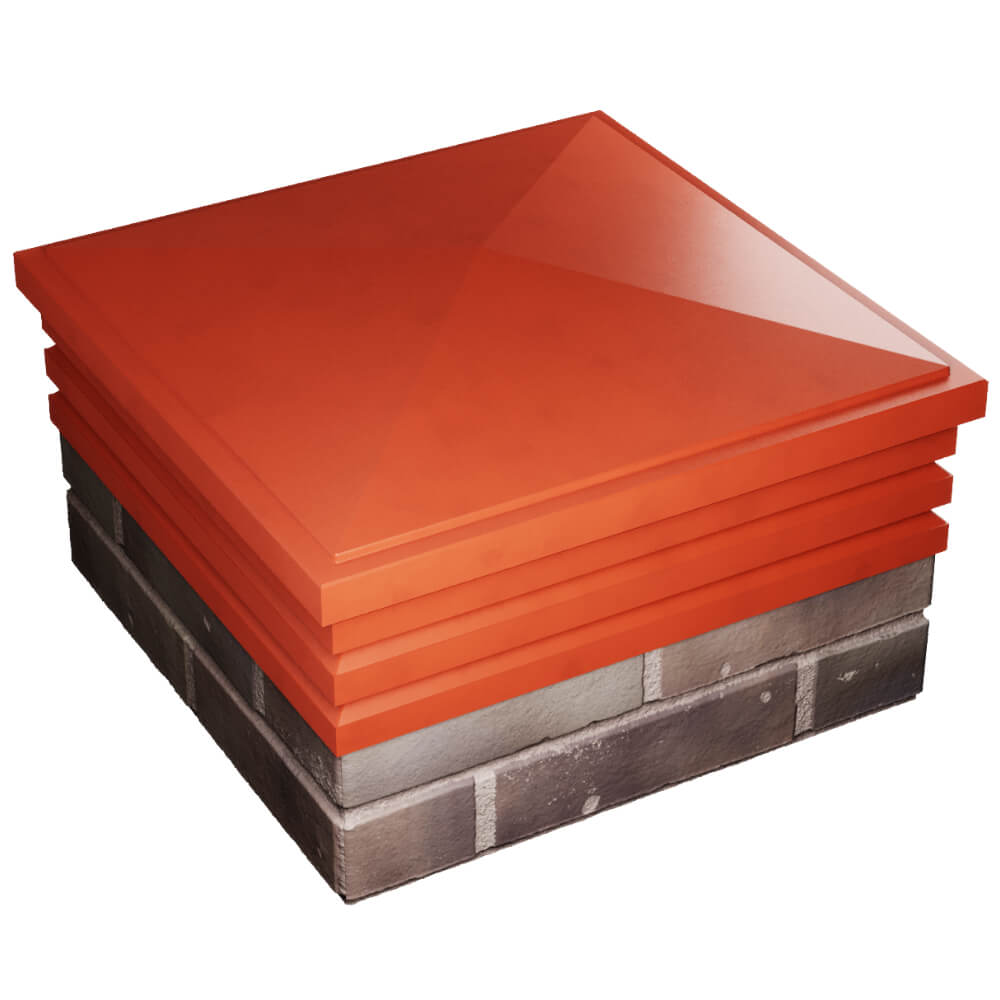 Колпак Zking Бона ХайТек Красный на столб 2х2 кирпича (513х513мм) в Новочебоксарске фото