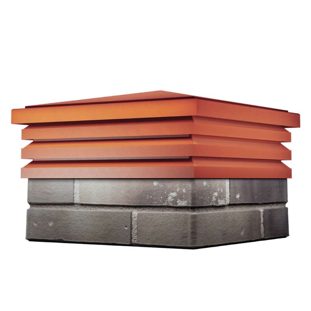 Колпак Zking Бона ХайТек Красный на столб 1.5х1.5 кирпича (385х385мм) в Новочебоксарске фото