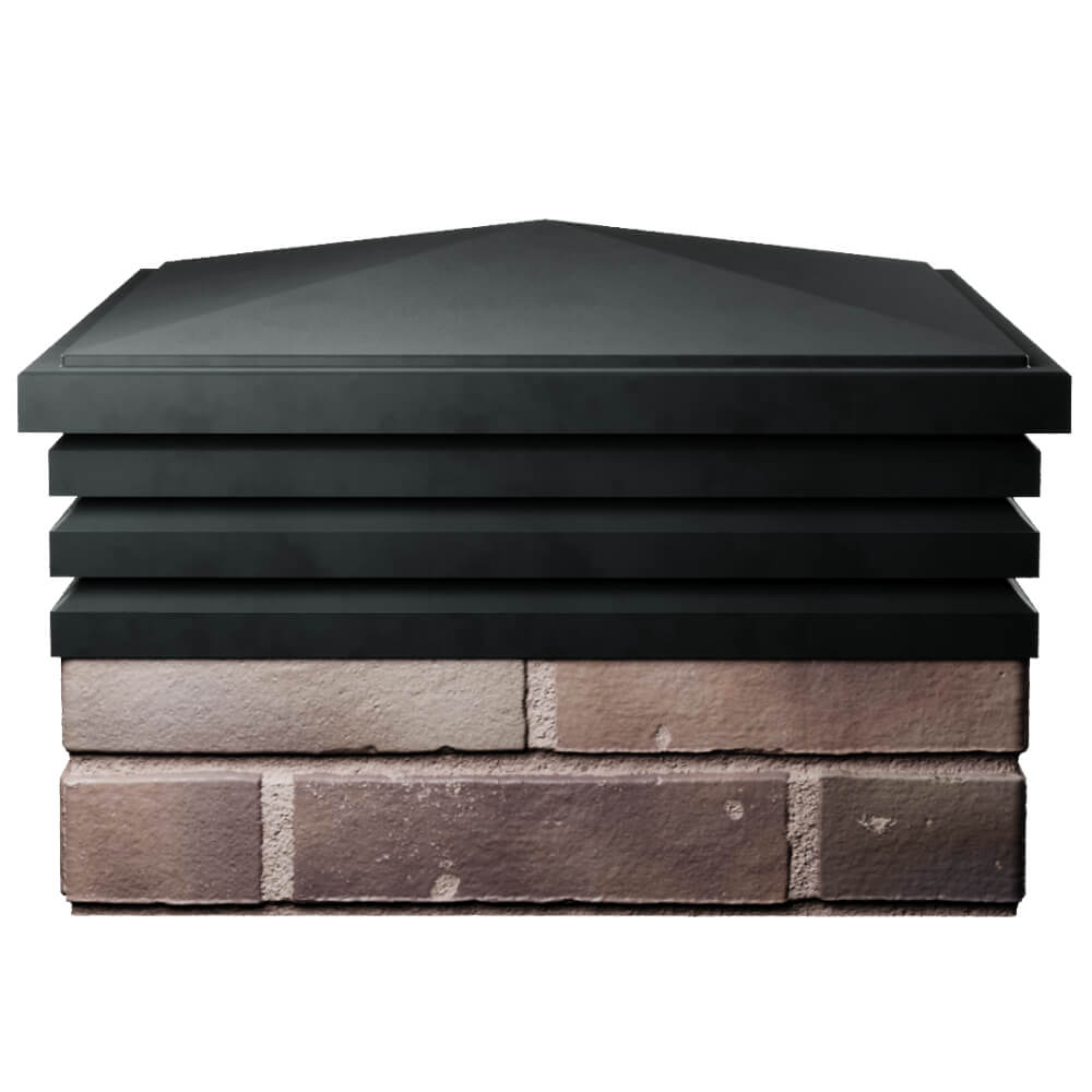 Колпак Zking Бона ХайТек Черный на столб 2х2 кирпича (513х513мм) Новочебоксарск фото