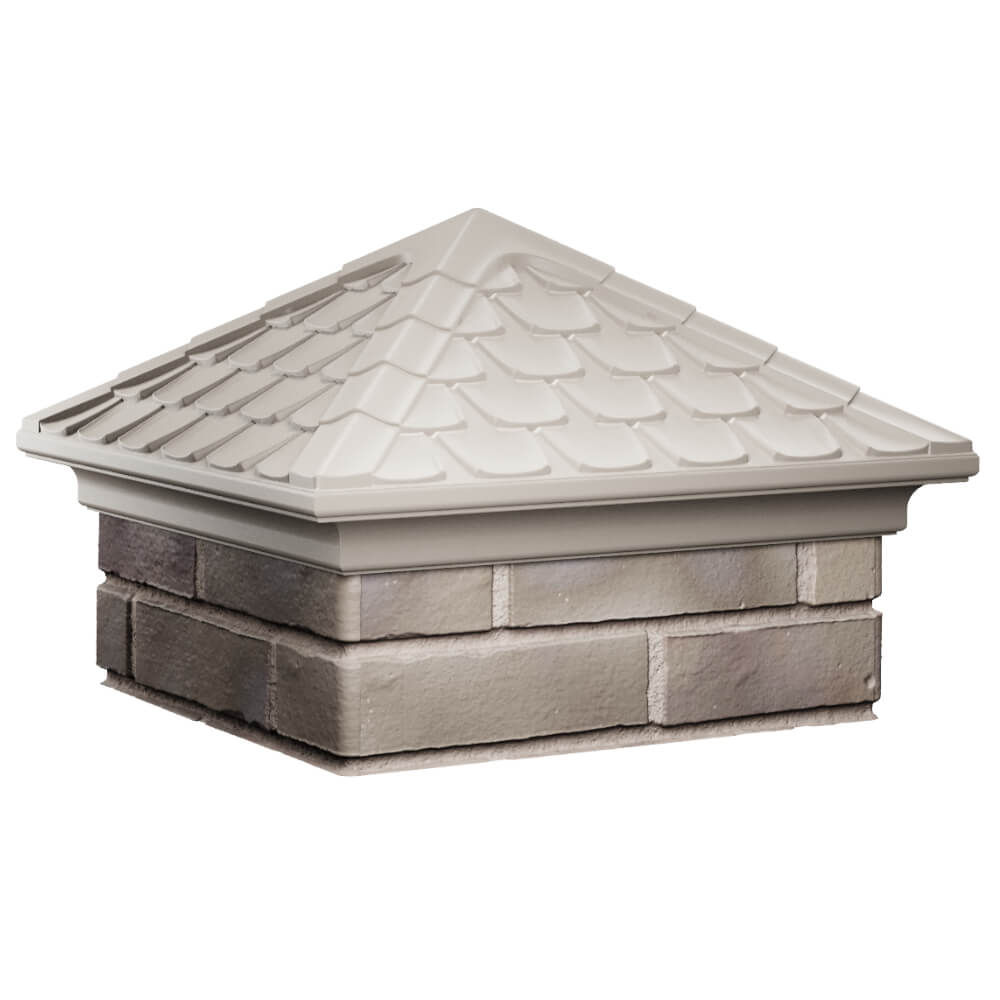 Колпак Zking Эльбрус Бежевый на столб 1.5х1.5 кирпича (385х385мм) в Новочебоксарске фото