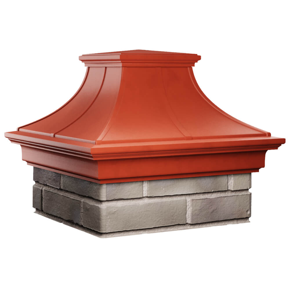 Колпак Zking Монблан Премиум Красный на столб 1.5х1.5 кирпича (385х385мм) в Новочебоксарске фото