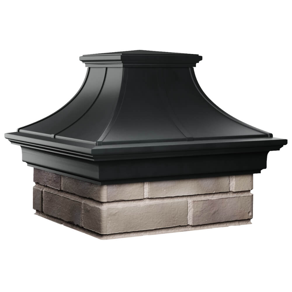 Колпак Zking Монблан Премиум Черный на столб 1.5х1.5 кирпича (385х385мм) в Новочебоксарске фото