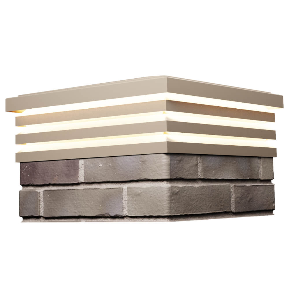 Колпак Zking Бона ХайТек Бежевый на столб 1.5х1.5 кирпича (385х385мм) с подсветкой в Новочебоксарске фото