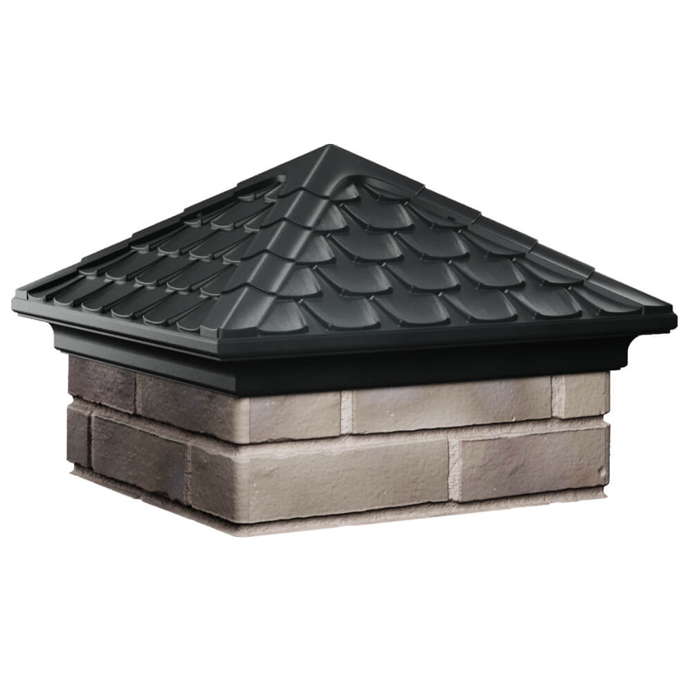 Колпак Zking Эльбрус Черный на столб 1.5х1.5 кирпича (385х385мм) в Новочебоксарске фото