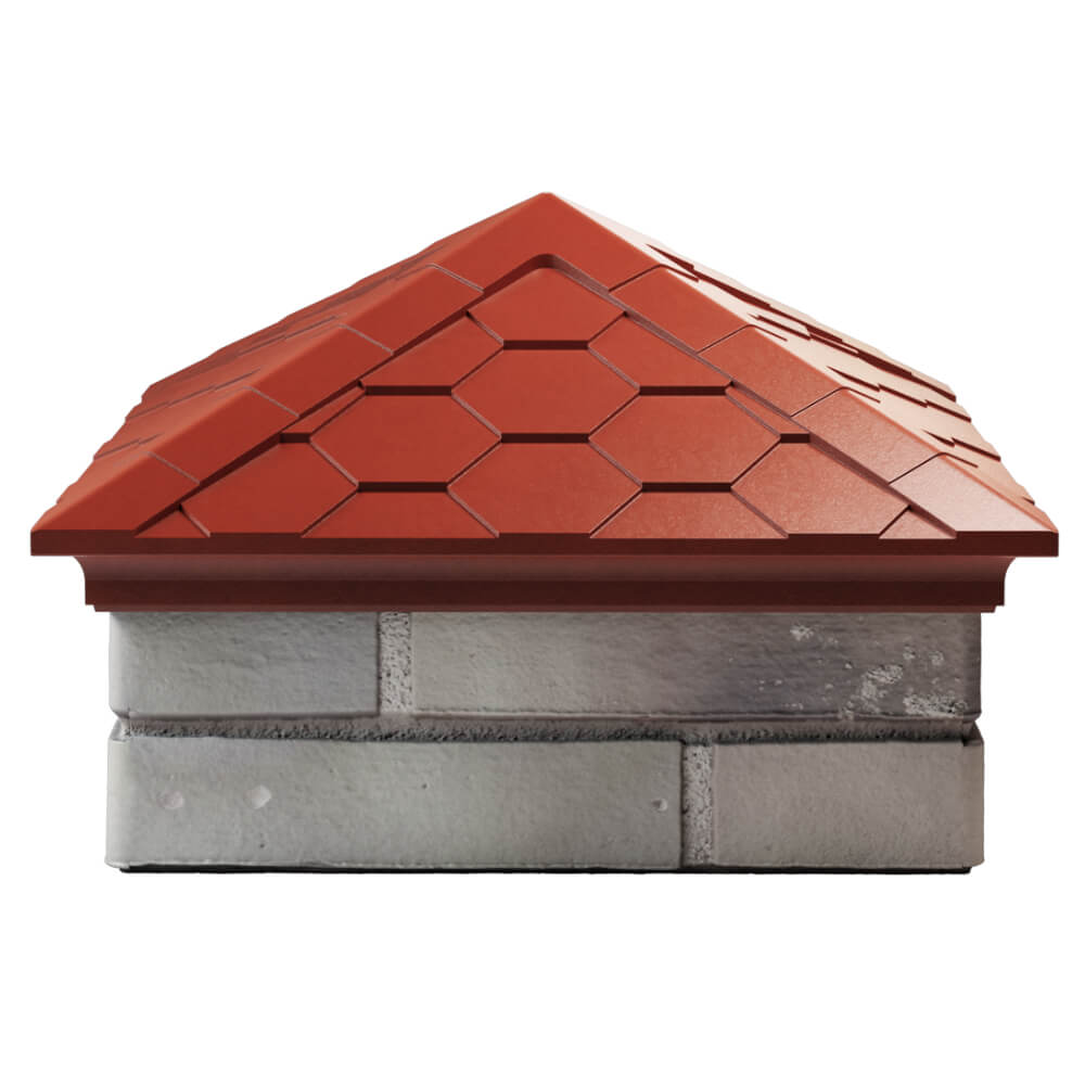 Колпак Zking Эверест Красный на столб 1.5х1.5 кирпича (390х390мм) Новочебоксарск фото