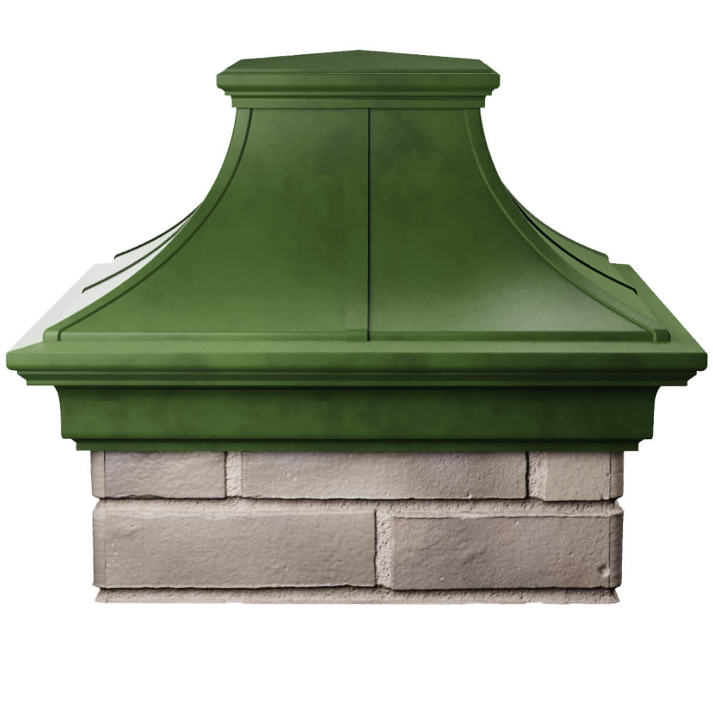 Колпак Zking Монблан Премиум Зеленый на столб 1.5х1.5 кирпича (385х385мм) Новочебоксарск фото