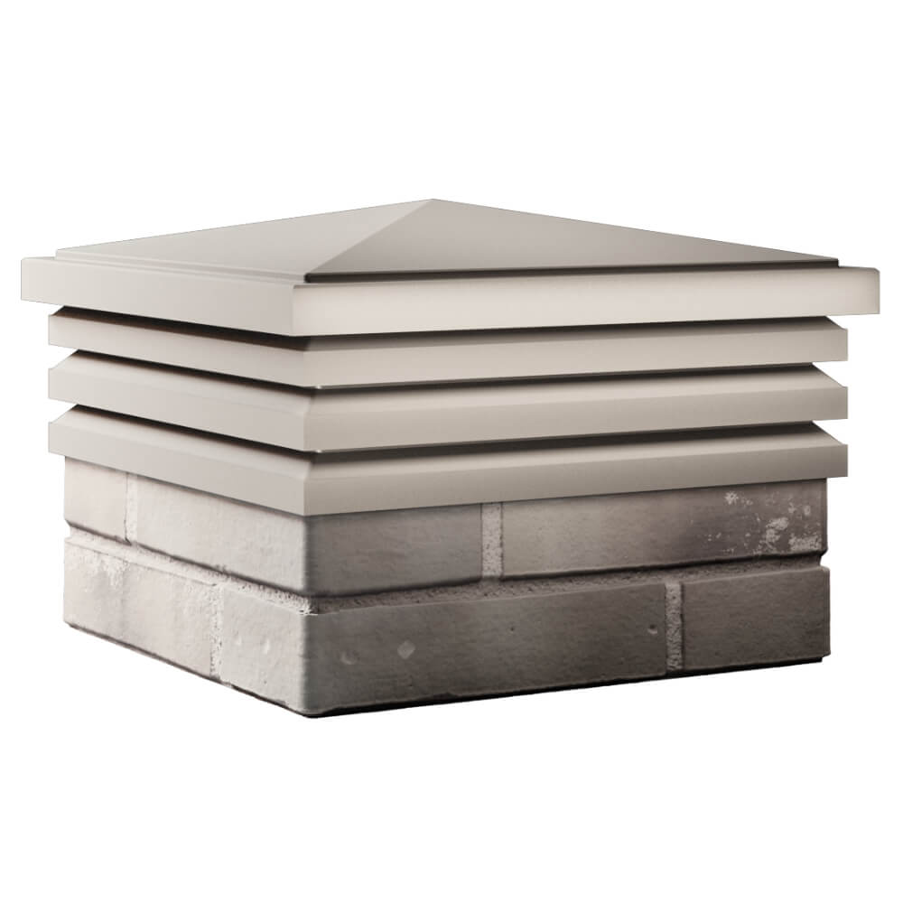 Колпак Zking Бона ХайТек Бежевый на столб 1.5х1.5 кирпича (385х385мм) в Новочебоксарске фото