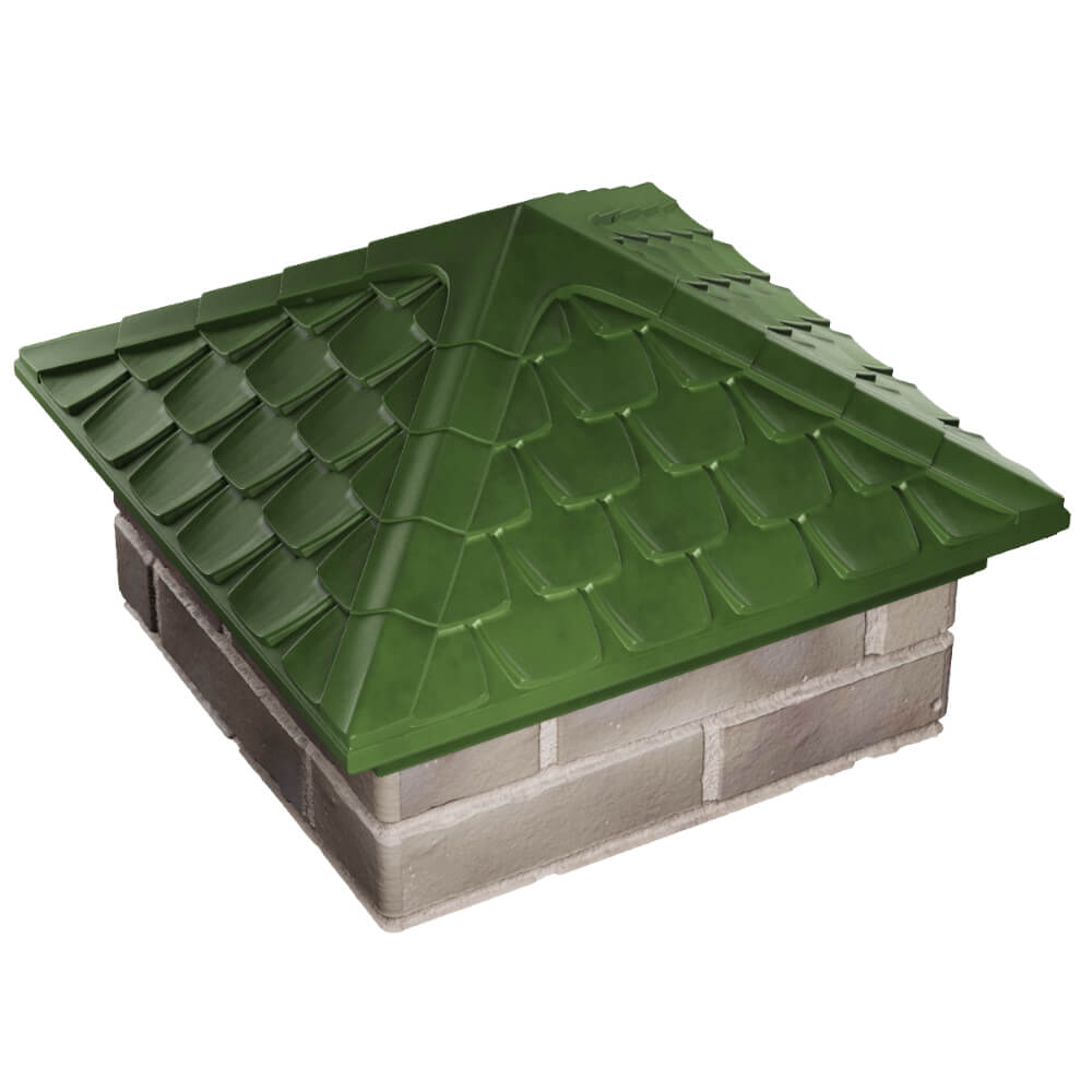 Колпак Zking Эльбрус Зеленый на столб 1.5х1.5 кирпича (385х385мм) в Новочебоксарске фото