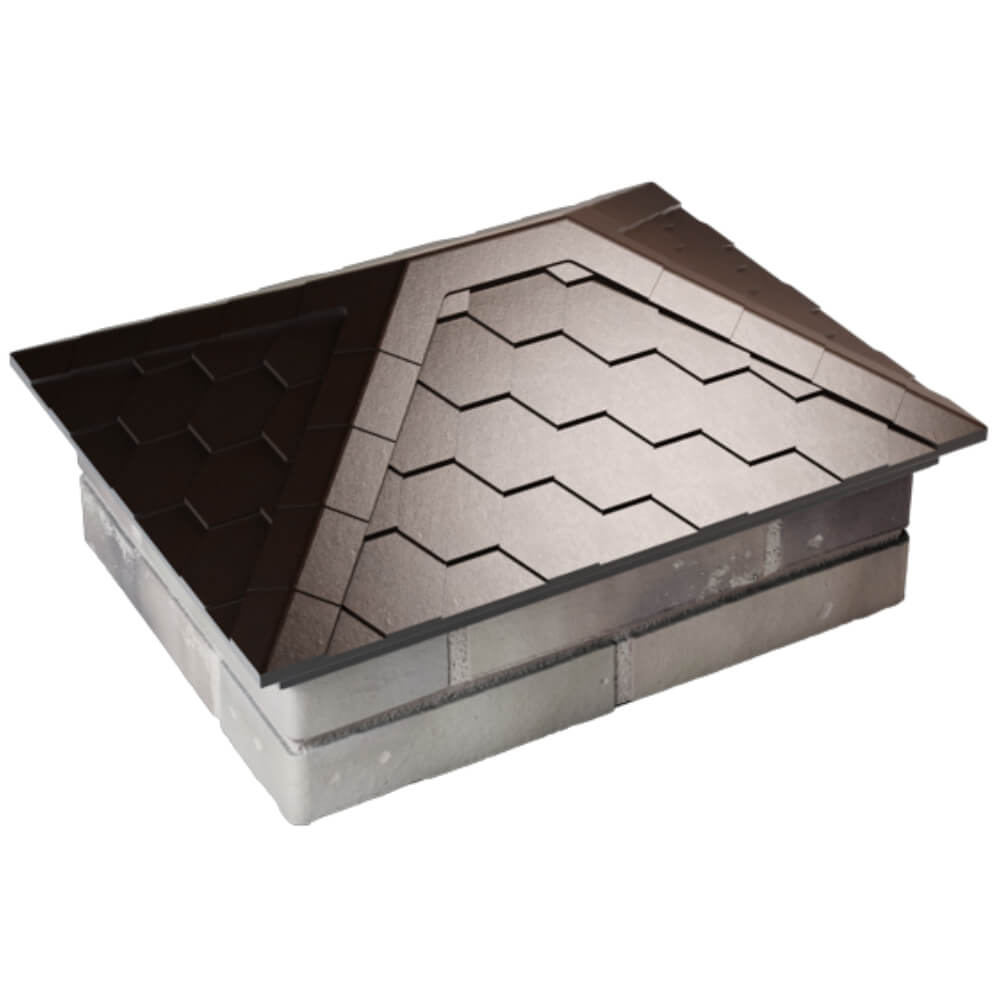 Колпак Zking Эверест Коричневый на столб 2х1.5 кирпича (520х390мм) Новочебоксарск фото