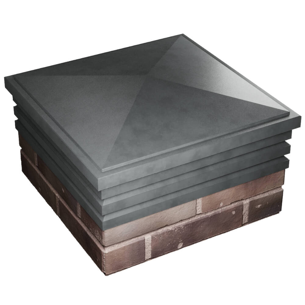 Колпак Zking Бона ХайТек Серый на столб 2х2 кирпича (513х513мм) в Новочебоксарске фото