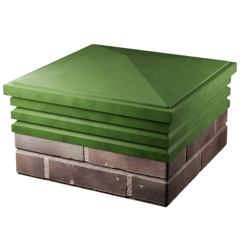 Колпак Zking Бона ХайТек Зеленый на столб 2х2 кирпича (513х513мм) в Новочебоксарске фото