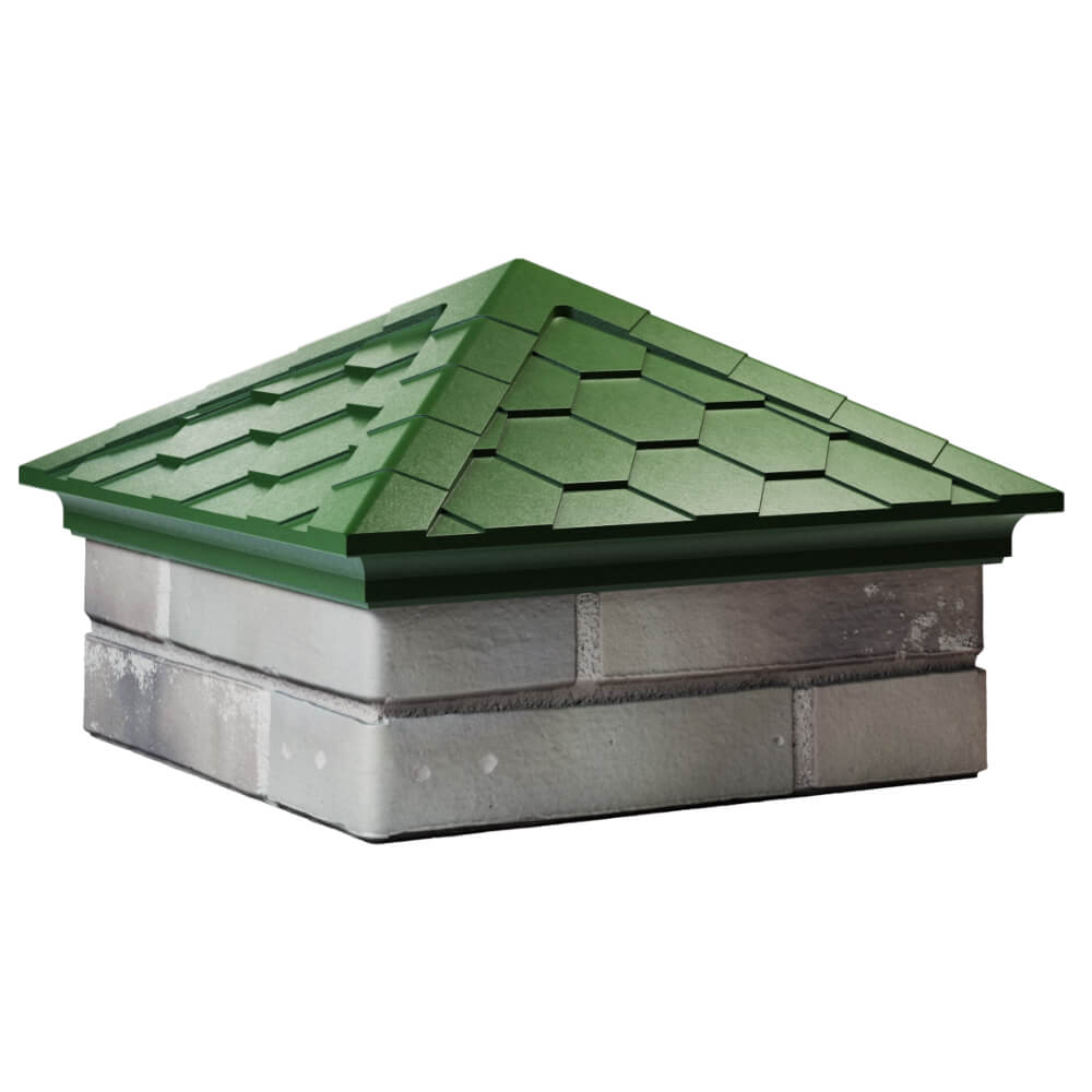 Колпак Zking Эверест Зеленый на столб 1.5х1.5 кирпича (390х390мм) в Новочебоксарске фото