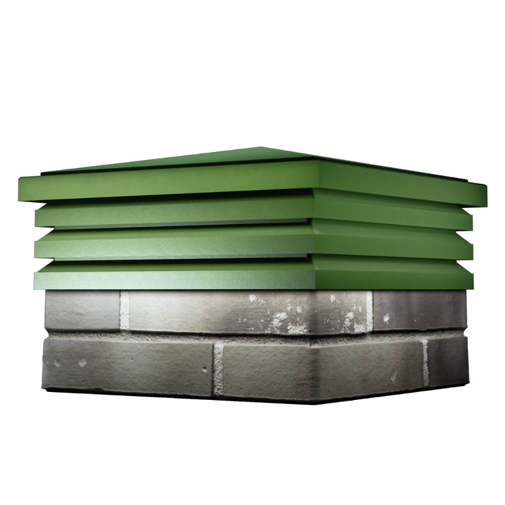 Колпак Zking Бона ХайТек Зеленый на столб 1.5х1.5 кирпича (385х385мм) в Новочебоксарске фото