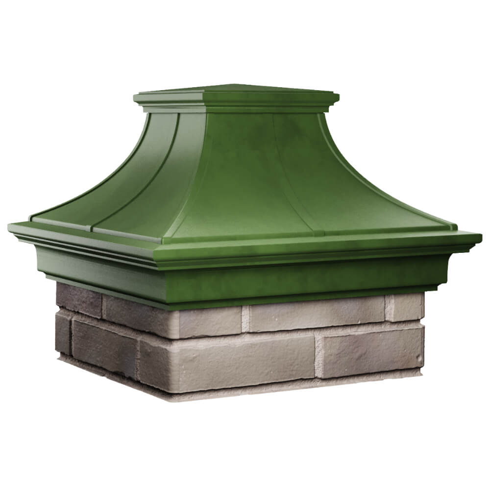Колпак Zking Монблан Премиум Зеленый на столб 1.5х1.5 кирпича (385х385мм) в Новочебоксарске фото