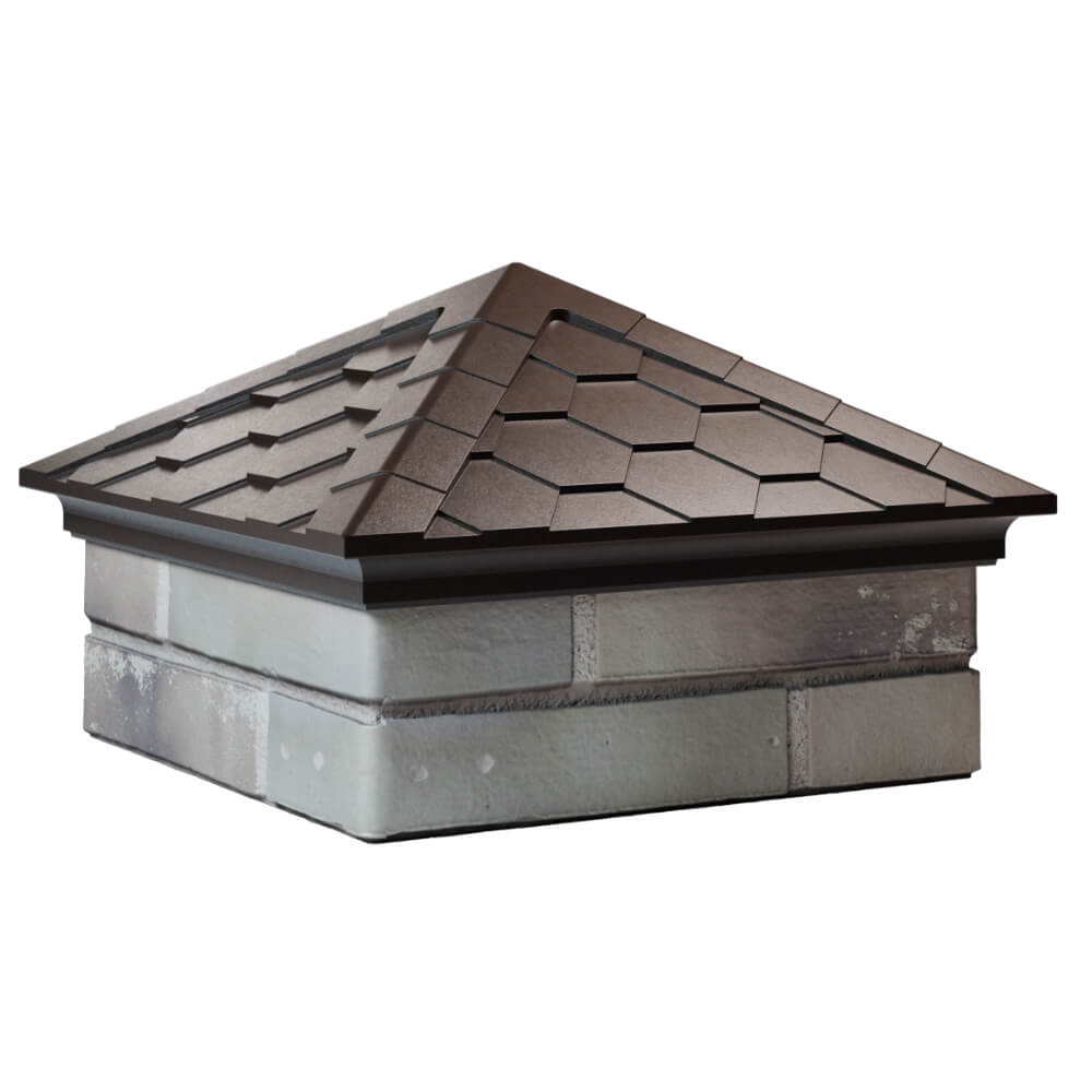 Колпак Zking Эверест Коричневый на столб 1.5х1.5 кирпича (390х390мм) в Новочебоксарске фото