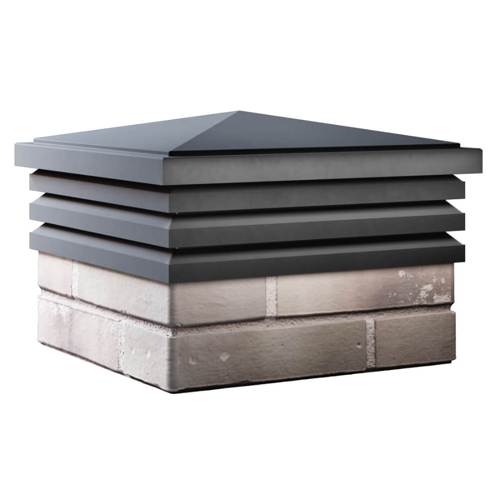 Колпак Zking Бона ХайТек Серый на столб 1.5х1.5 кирпича (385х385мм) в Новочебоксарске фото