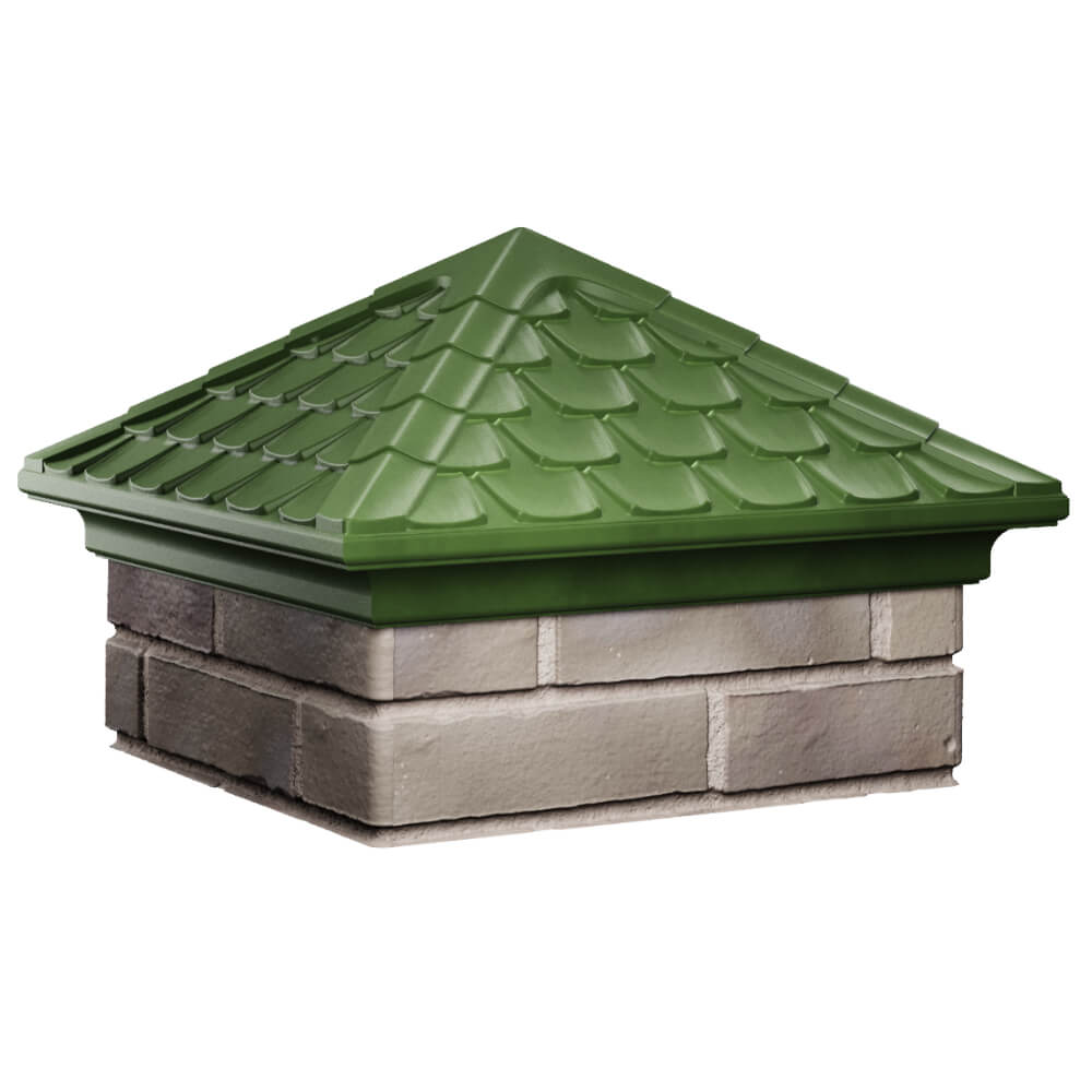 Колпак Zking Эльбрус Зеленый на столб 1.5х1.5 кирпича (385х385мм) в Новочебоксарске фото