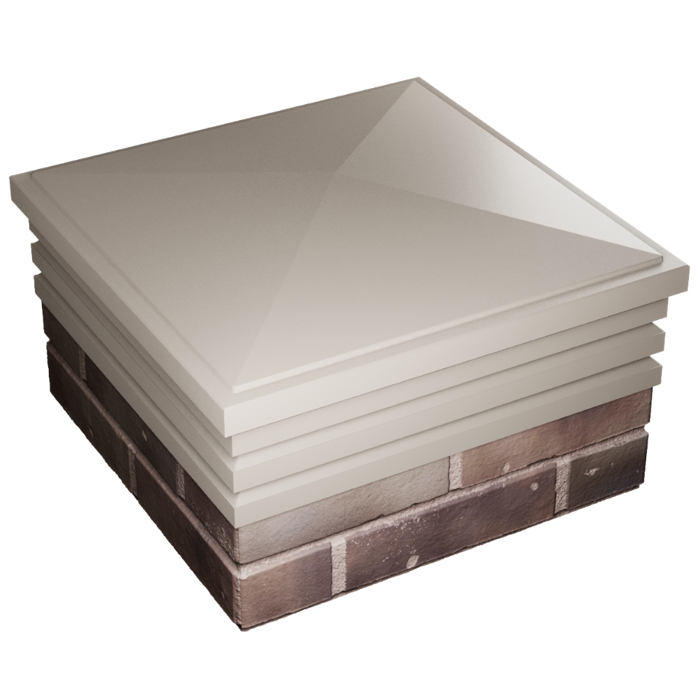 Колпак Zking Бона ХайТек Бежевый на столб 2х2 кирпича (513х513мм) в Новочебоксарске фото